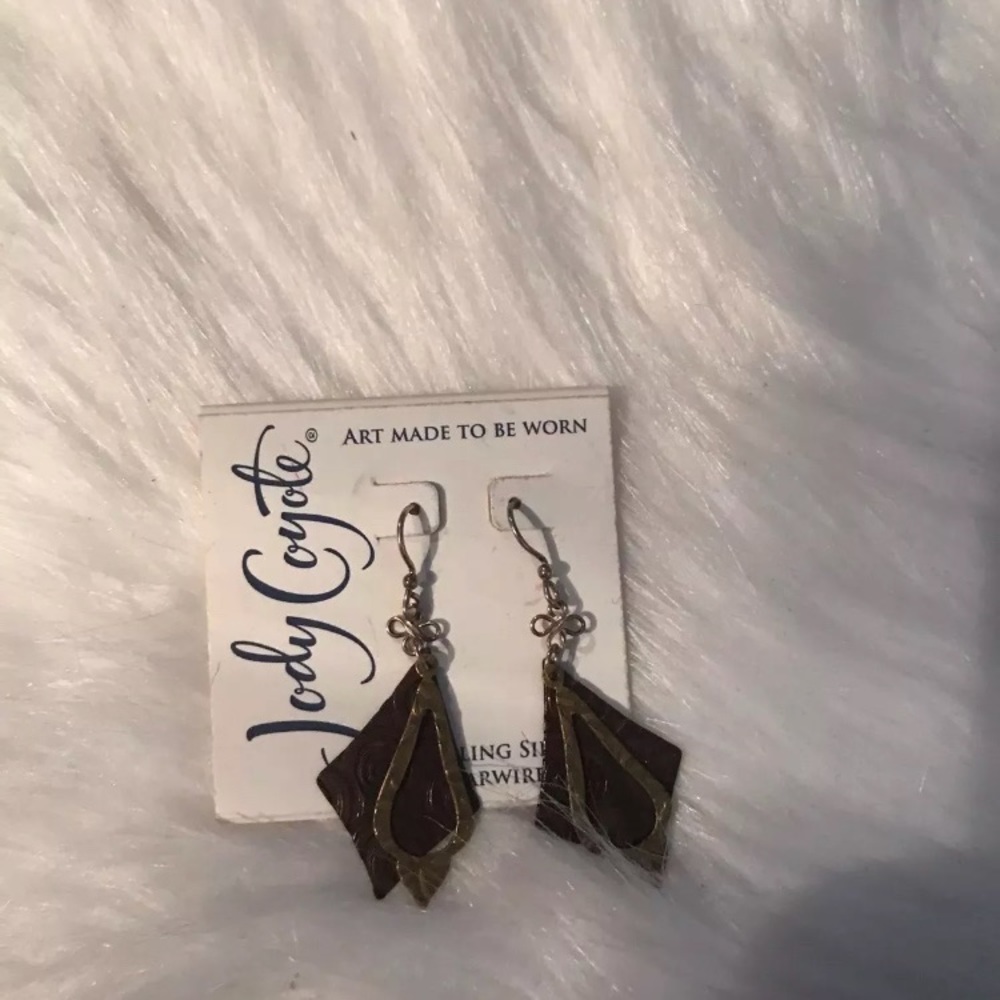 Authentic Jody Coyote Brown Dangle/Drop Earrings